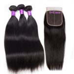 Straight Hair 3 Bundles With 5×5 Closure