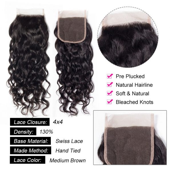 Water Wave 4×4 Lace Closure