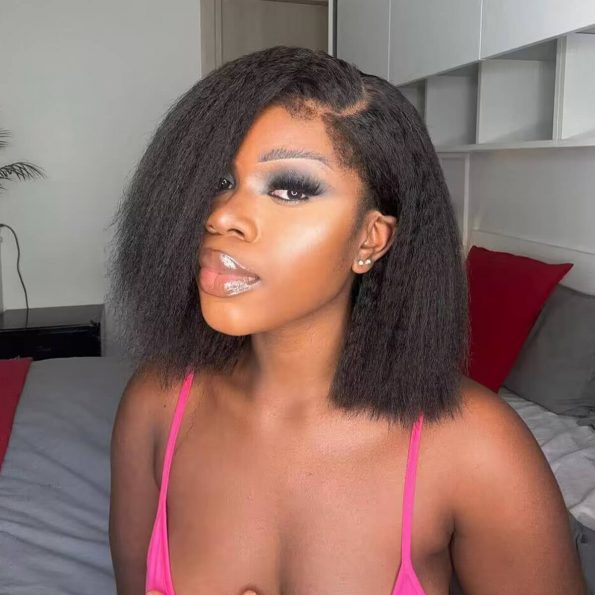 4c edge kinky straight bob wig (2)