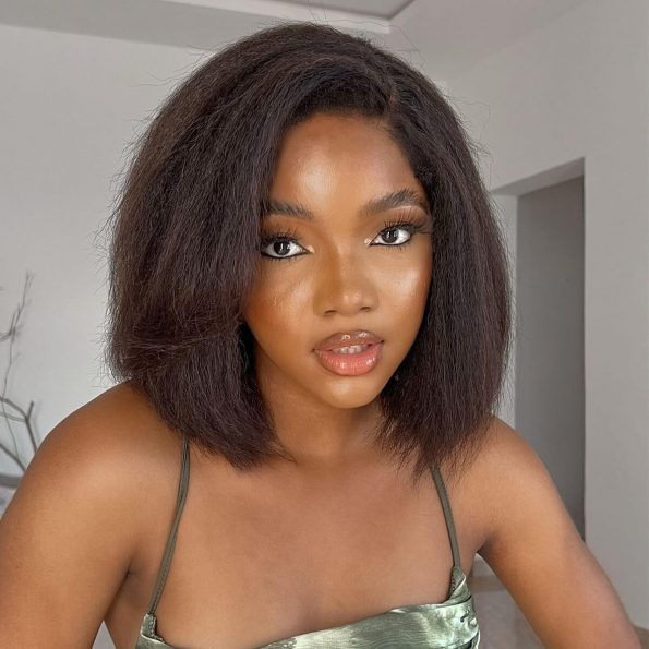 C Part Minimalist Lace kinky straight bob wig (1)