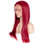 red straight wig