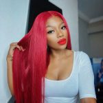 red straight wig