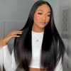straight v shaped ear fit pull go wig