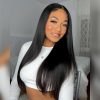 straight v shaped ear fit pull go wig