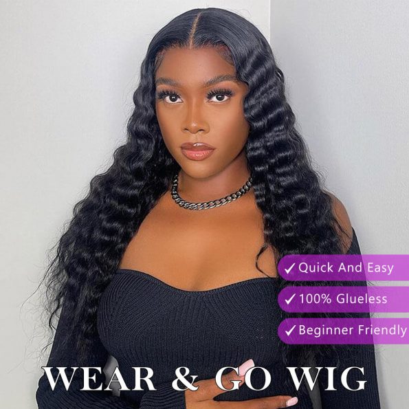 pre-cut lace glueless loose deep wave wig (1)