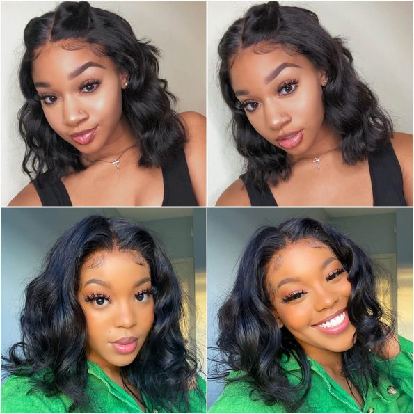 short wavy human hair wig (1)