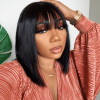 minimalist lace bob wig with bang wear go wig (1)