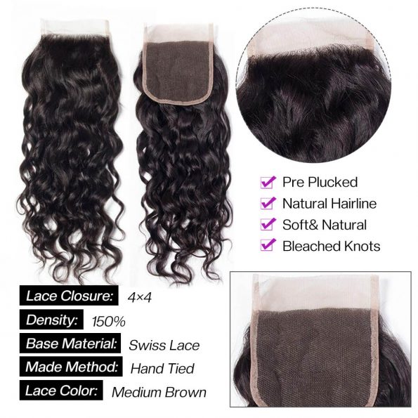 water wave 3 bundles with closure