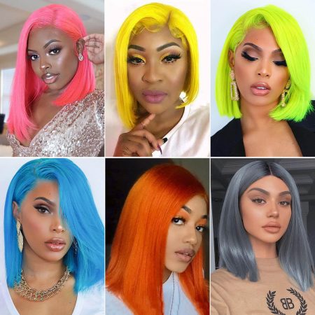 colored bob wigs human hair