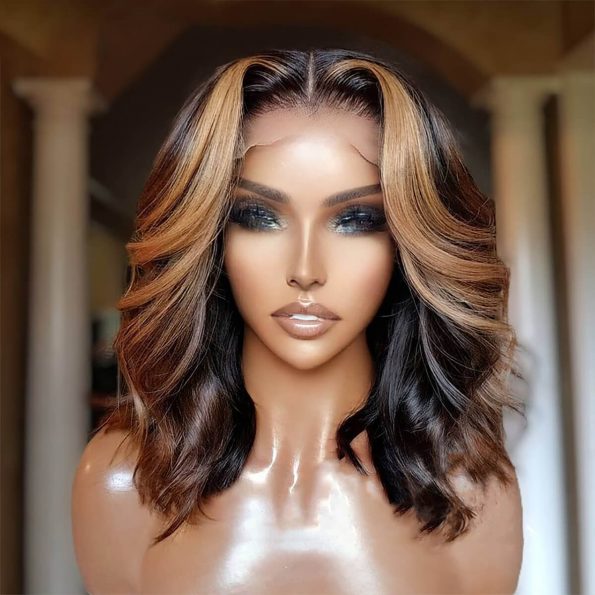 honey blonde bob wig body wave (2)