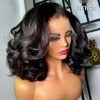 double drawn bouncy curly hair loose wave glueless wig