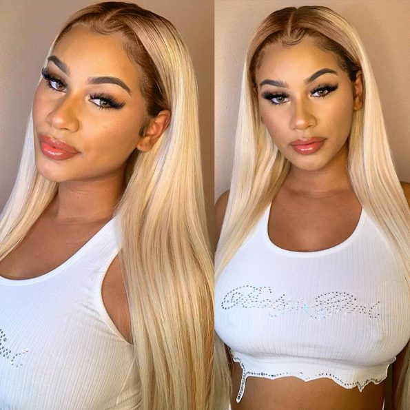 celie ombre blonde hair with brown root (2)
