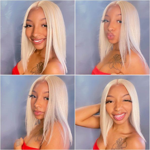 613 blonde shoulder length straight wig