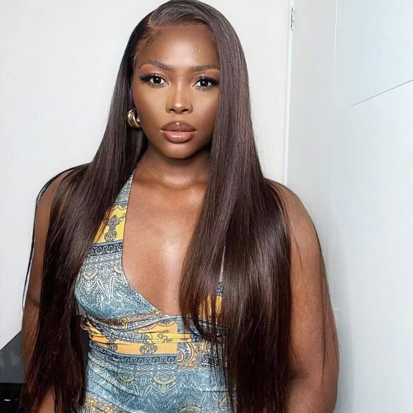 pre-cut lace straight dark brown wear go wig (1)