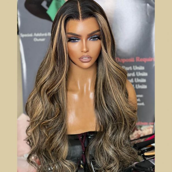 honey blonde highlight hd lace wig (1)