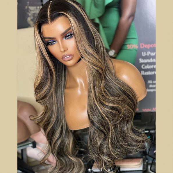 honey blonde highlight hd lace wig (2)