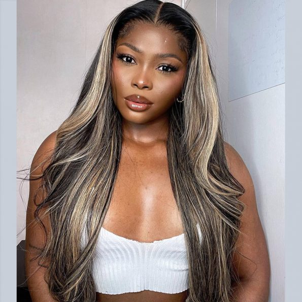Balayage highlight straight wig (3)