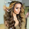 ombre highlight honey blonde straight hd lace frontal wig (2)