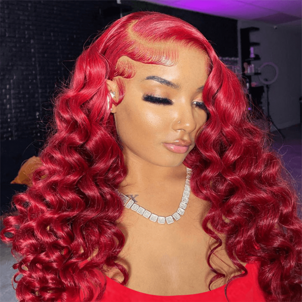 red loose deep wave wig (2)