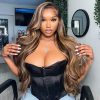 honey blonde body wave wear go glueless wig