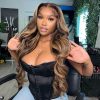 honey blonde body wave wear go glueless wig