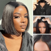 straight v part bob wig