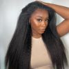 kinky straight 4c hairline glueless wig