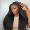 kinky straight 4c hairline glueless wig