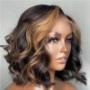 mid length barrel curls highlight wig