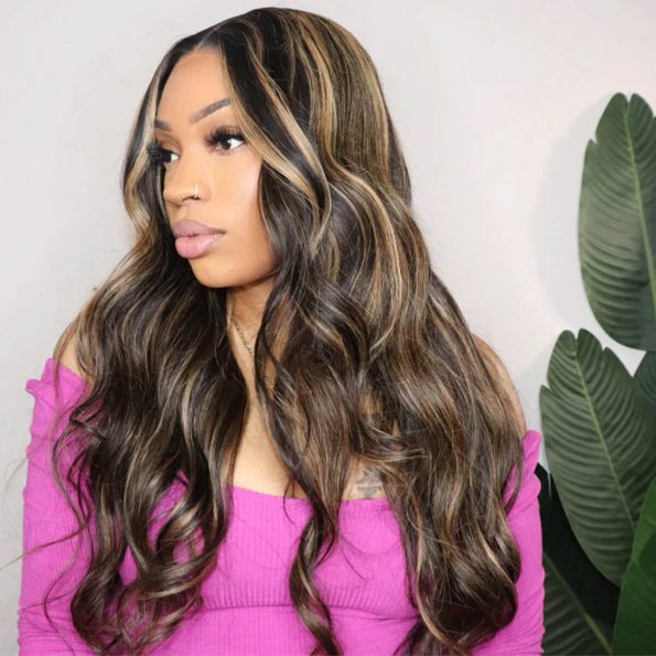 honey blonde highlight wear go wig (1)