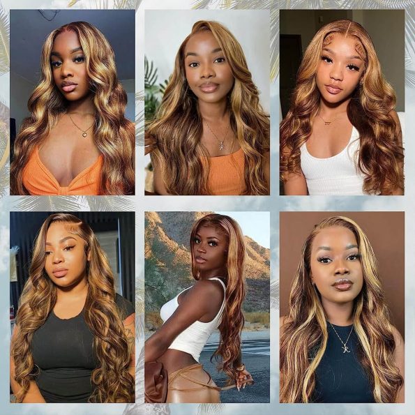 honey blonde highlight body wave hair bundles (4)