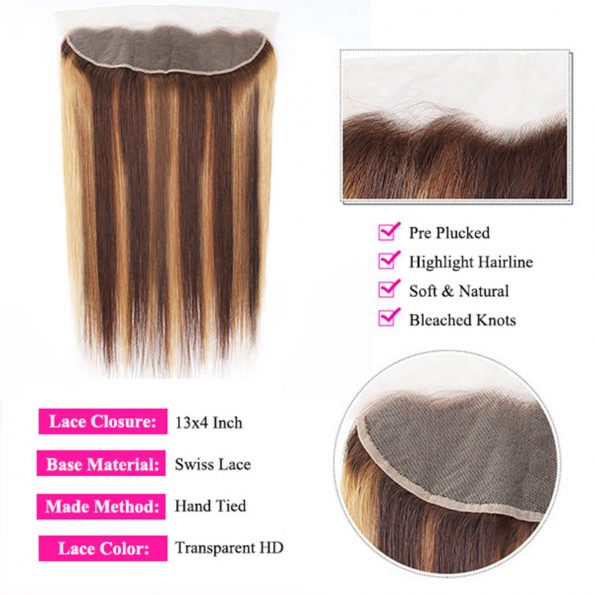 honey blonde straight bundles with frontal (3)