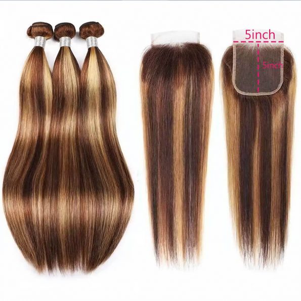 straight hair bundles with 5×5 closure (1)