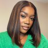 bleach knots highlight straight bob wig (3)