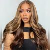 honey blonde lace font wig