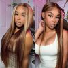 honey blonde lace font wig