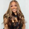 honey blonde lace font wig