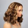 honey blonde short body glueless wig (2)