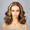 honey blonde short body glueless wig (2)