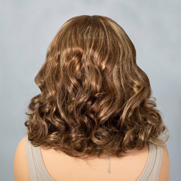 honey blonde short body wave glueless wig (2)