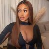 ombre brown wig with dark roots glueless wig (1)