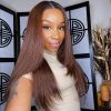 ombre brown wig with dark roots glueless wig (1)