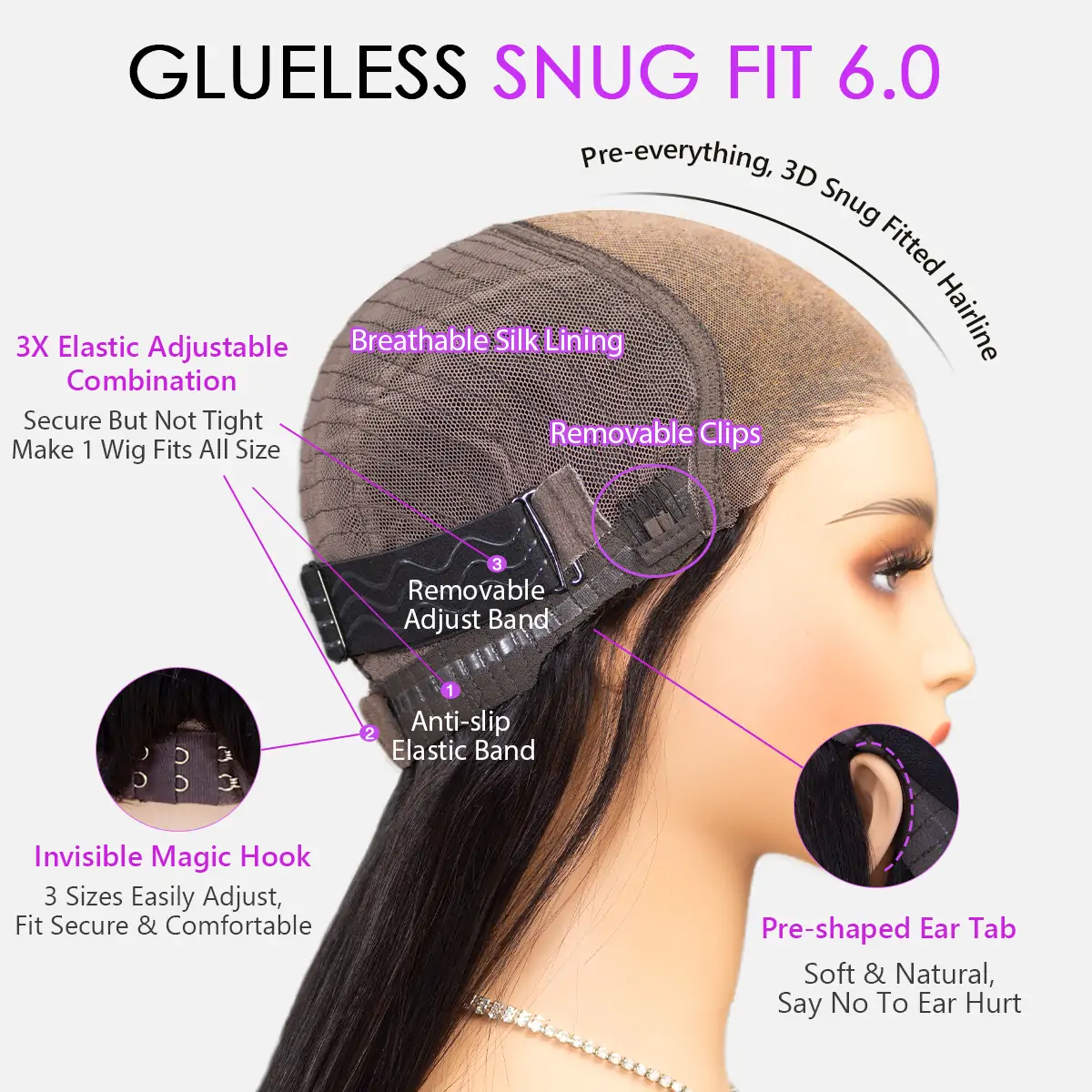 glueless snug fit 6.0