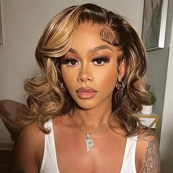 honey blonde short body wave (2)